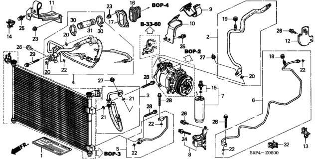 2003 Honda Civic  Holder Diagram for 80285S5AA00