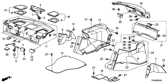2012 Honda Accord Lamp Unit Diagram for 34271S5AA01