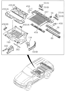 2002 Honda Passport  Reinforcement, Floor Diagram for 8972540711