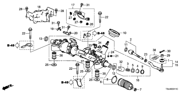 2015 Honda Accord Spring, Rack Guide Pressure Diagram for 53413SCC003