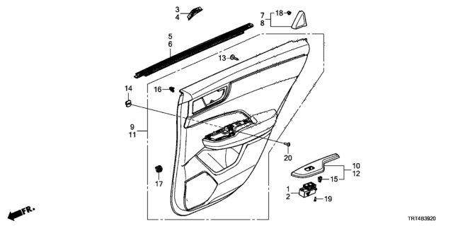 2019 Honda Clarity Fuel Cell Lining, L. RR. Door *NH900L* (DEEP BLACK) Diagram for 83751TRTA51ZA