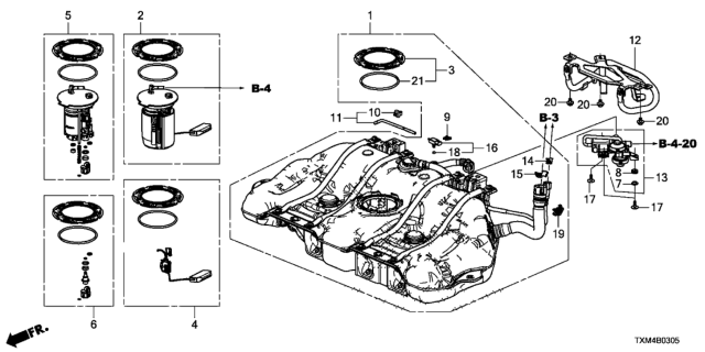 2019 Honda Insight  SET, FUEL STRAINER Diagram for 17048TXMA00