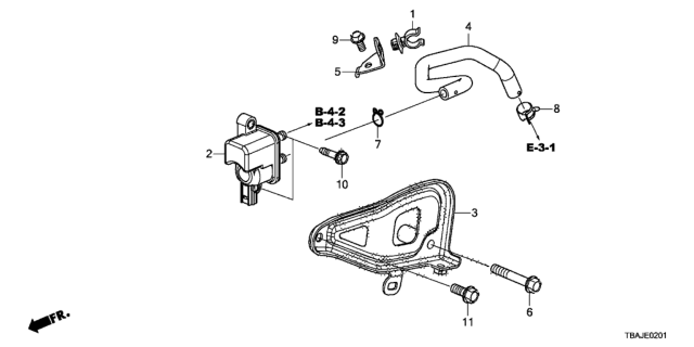 2019 Honda Civic  Tube, Pcs Out Diagram for 361645BAA00