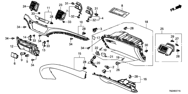 2021 Honda Ridgeline  Light Assy, Foot(R Diagram for 34760TL0E11