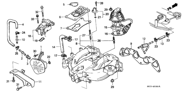 1991 Honda Civic Clamp, Tube (D15) Diagram for 91405P8EA01