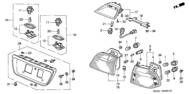 1999 Honda Civic  Housing Diagram for 34102S60003