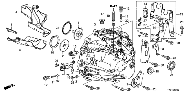 2016 Honda HR-V  Case, Transmission Diagram for 21200R66000