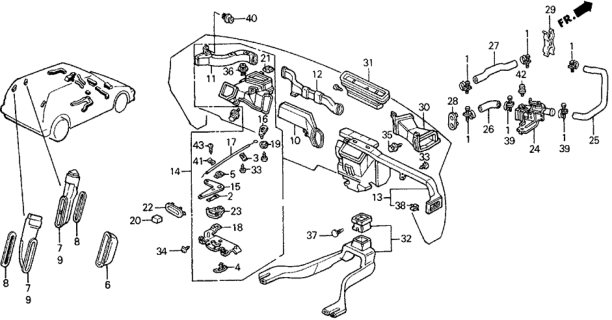 1988 Honda Civic  Clip, Trim (6MM) *YR89L* (PALMY BROWN) Diagram for 90666689013A8