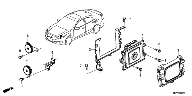 2016 Honda Civic Control Module, Powertrain (Rewritable) Diagram for 378205BAA87