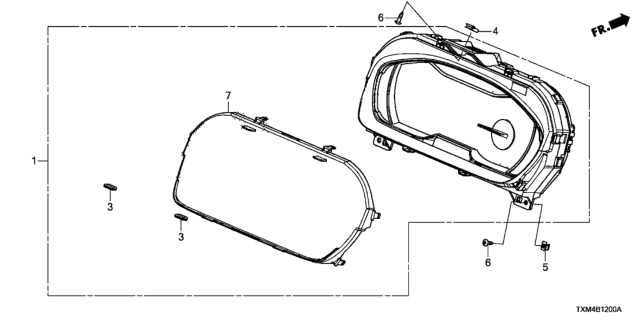 2019 Honda Insight  Meter Assembly, Combination Diagram for 78100TXMA01