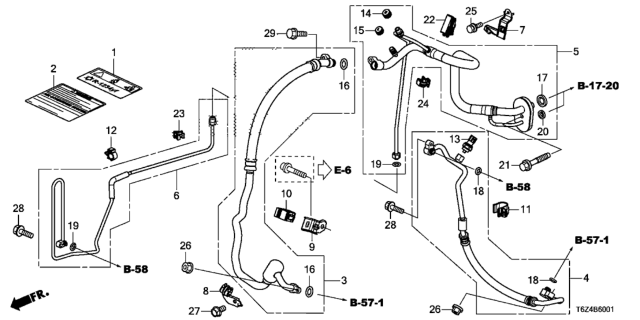 2020 Honda Ridgeline  Clip, Discharge Hose Diagram for 80382TZ5A00