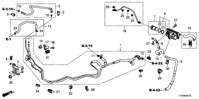 2021 Honda HR-V  Clamp E, Drain Tube Diagram for 91594T7XA01