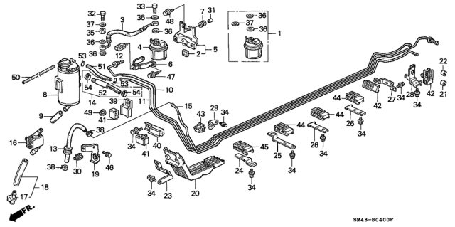 1993 Honda Accord  Set, Fuel Strainer Complete Diagram for 16010SM4K51