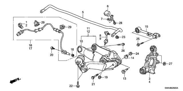 2010 Honda CR-V  Bolt, Flange (12X54) Diagram for 90183SWAA00