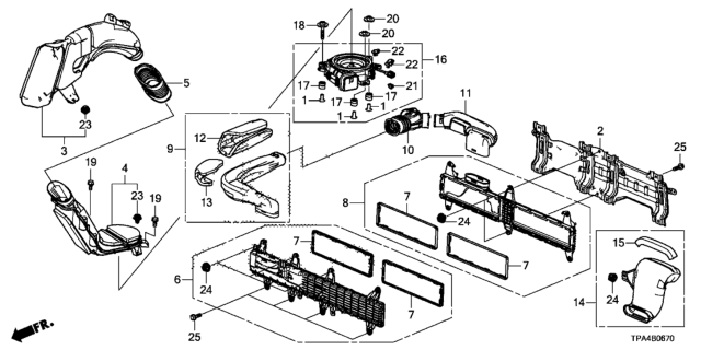 2021 Honda CR-V Hybrid  Seal Clip, Duct Diagram for 915625P6003