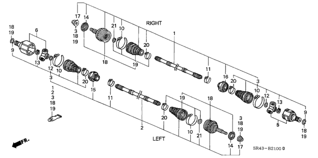 1995 Honda Civic  Ring B, Stopper Diagram for 44337SR1003