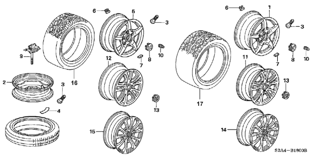2004 Honda S2000  Disk, Front Aluminum Wheel (17X7 Jj) (Asahi) Diagram for 44700S2AA91