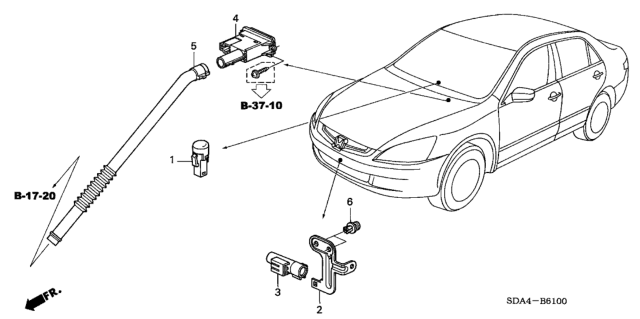 2006 Honda Accord  Sensor Assy., In Car Diagram for 80530SDAA41