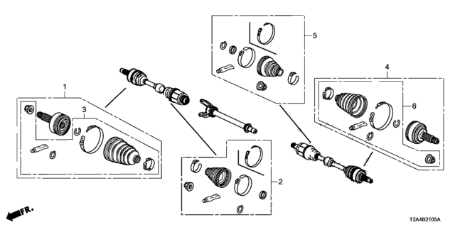 2015 Honda Accord  Joint Set, Outboard Diagram for 44014T2B305