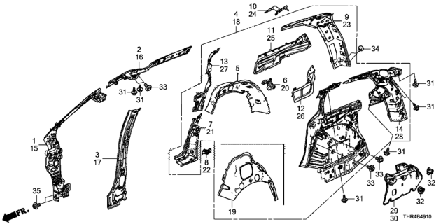 2020 Honda Odyssey  Bolt-Washer (8X20) Diagram for 934050802005