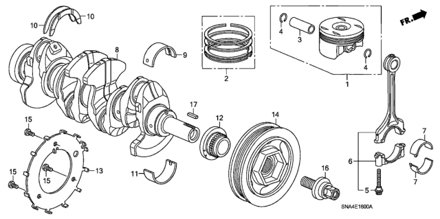 2006 Honda Civic  Plate, Crank Pulser Diagram for 13622RNAA00