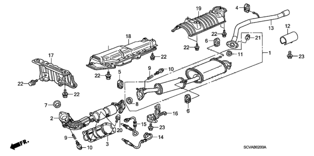 2007 Honda Element  Plate B, Floor Heat Baffle Diagram for 74600SCVA00