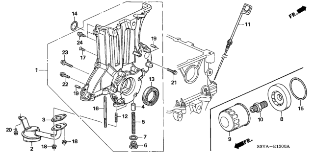 2005 Honda Insight Oil Seal (40X55X7) (Nok) Diagram for 91212PWA003