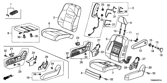2012 Honda Odyssey  Wire B, FR. Seat-Back Airbag Diagram for 81286TA0A01