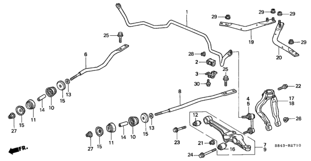 1999 Honda Accord Bolt, Damper Lock (10X44) Diagram for 90117S0A000