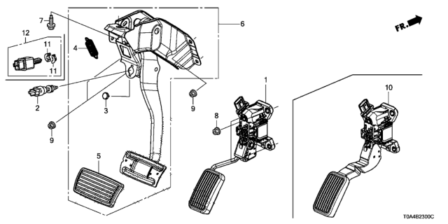 2012 Honda CR-V  Pedal Assy, Brake Diagram for 46600T0AA81