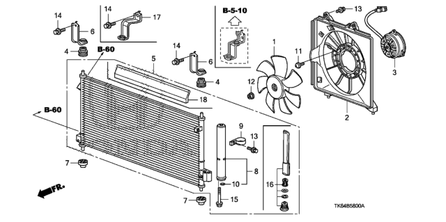 2010 Honda Fit Mount, Condenser (Upper) Diagram for 80107S2X000