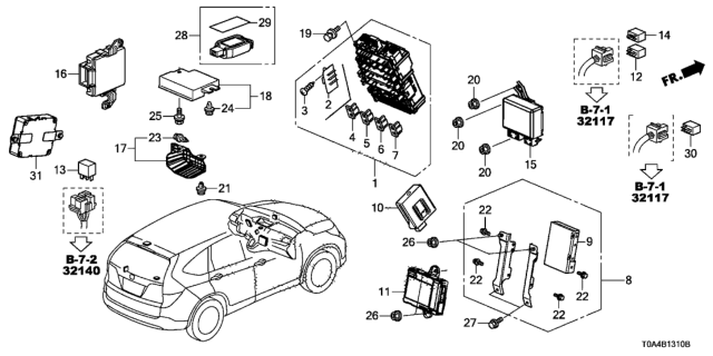 2012 Honda CR-V  Nut, Flange (6MM) Diagram for 90303T0A003