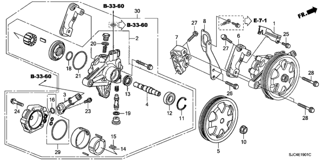 2012 Honda Ridgeline  Power Steering Pump Diagram for 06561RN0307RM