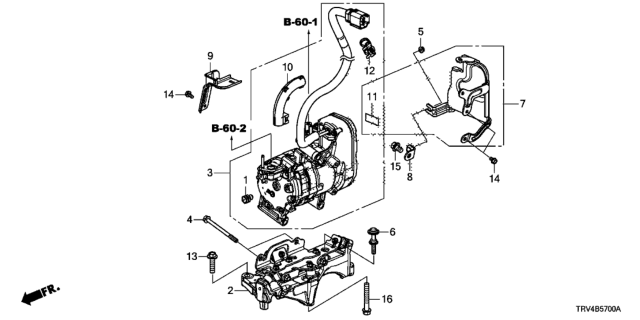 2017 Honda Clarity Electric  Compressor Comp Diagram for 388105WPA01