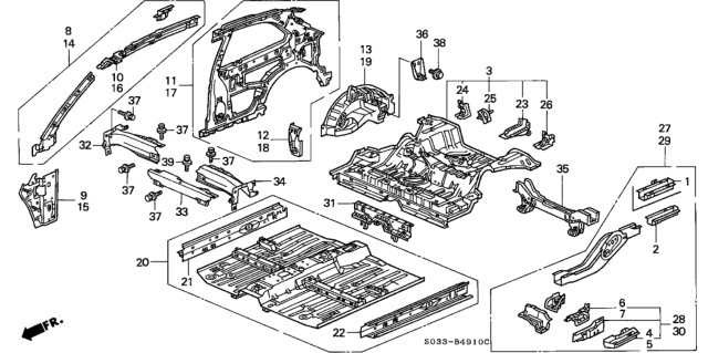1997 Honda Civic  Panel, L. RR. Inside Diagram for 64700S00A01ZZ