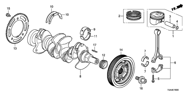 2015 Honda Fit  Ring Set, Piston (Std) (Tpr) Diagram for 130115R0003