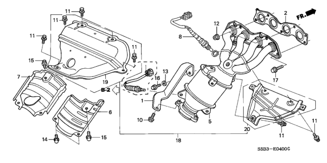 2003 Honda Civic Converter Diagram for 18160PZAA00
