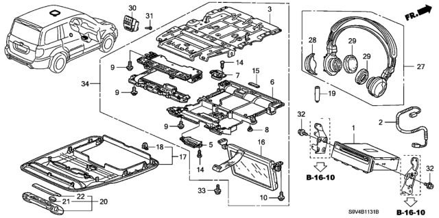 2006 Honda Pilot  Player Assy., DVD *NH167L* (Panasonic) (GRAPHITE BLACK) Diagram for 39110S9VA51ZA