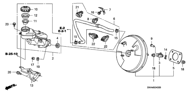 2009 Honda CR-V  Power Set, Master (10.5") Diagram for 01469SWAA00
