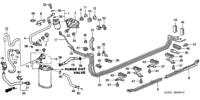 2000 Honda CR-V  Tube, Drain (Sub) Diagram for 17744S10L00