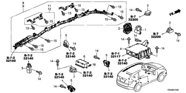 2015 Honda CR-V Sensor Assembly, Steering Diagram for 35000T0A003