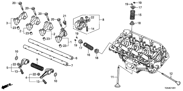 2013 Honda Accord  Shaft, FR. In. Rocker Diagram for 146315G0A00