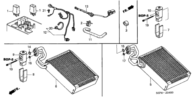 2001 Honda Civic  Wire Harness, Air Conditioner Diagram for 80460S5A000