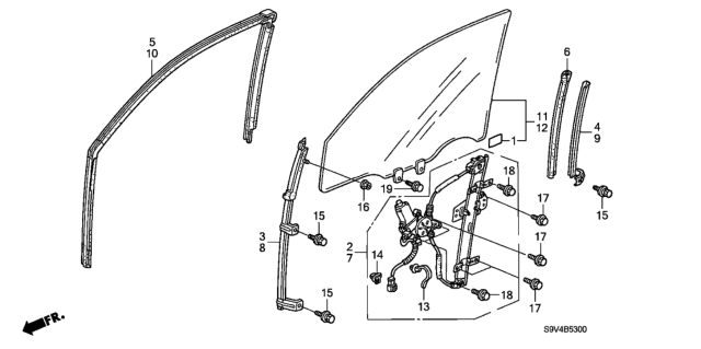 2003 Honda Pilot Channel, Front Door Run (Lower) Diagram for 72239S3VA01