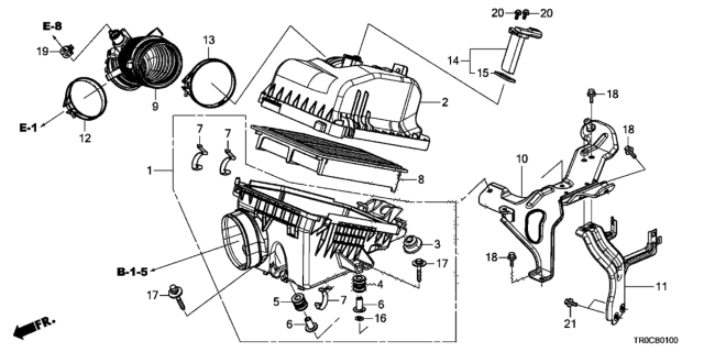 2015 Honda Civic  Rubber Diagram for 17212R1BA00