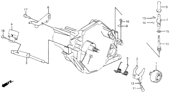 1988 Honda Civic Spring, Release Arm Diagram for 22851PB6910