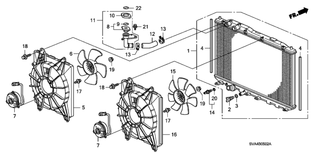 2009 Honda Civic Fan, Cooling Diagram for 19020RRAA01