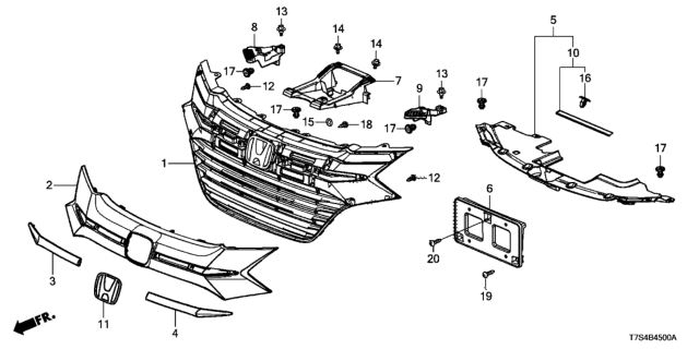 2018 Honda HR-V Rubber Diagram for 74122T7WA00