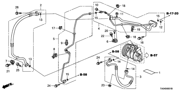 2008 Honda Accord Clamp A, Air Conditioner Pipe Diagram for 80360TA0A00