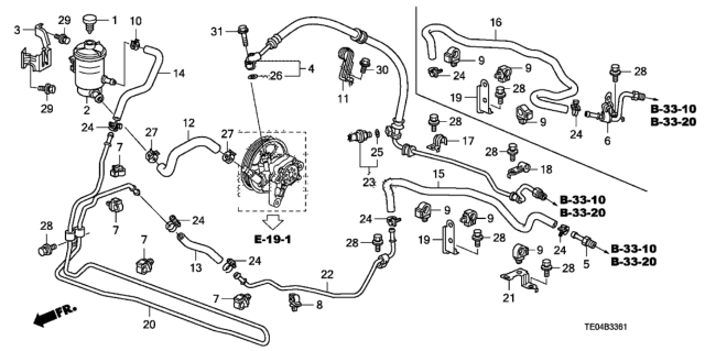 2008 Honda Accord  Hose, Power Steering Feed Diagram for 53713TE1A03